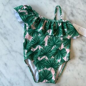 NWT: Baby girl palm leaf swimsuit
